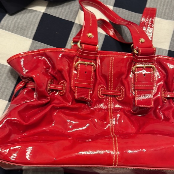 Dooney and Bourke Red Patent Leather Purse - Picture 13 of 16